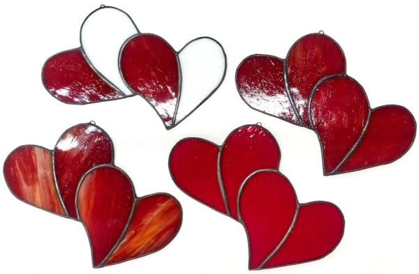 Stained Glass Double Hearts