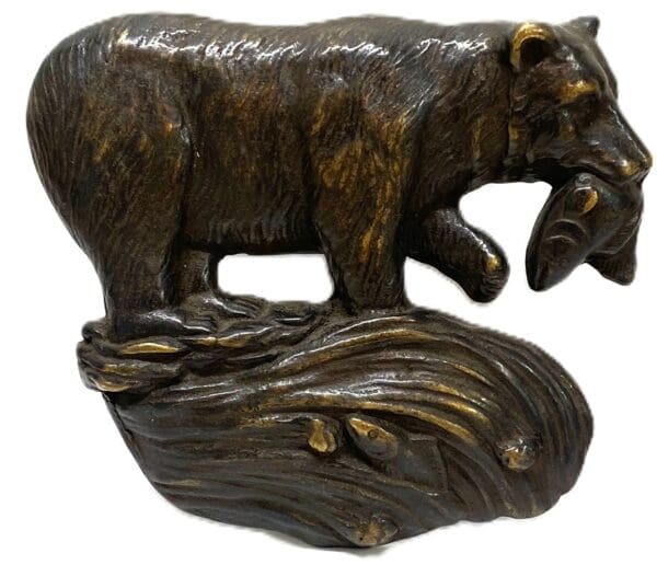 Brass Bear with Fish Doorknocker