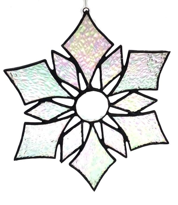 Stained Glass Hanging Snowflake - Image 2