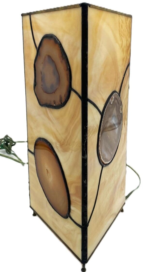 Stained Glass Accent Lamp with Agate - Image 7