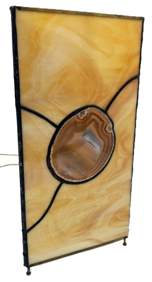 Stained Glass Accent Lamp with Agate - Image 6