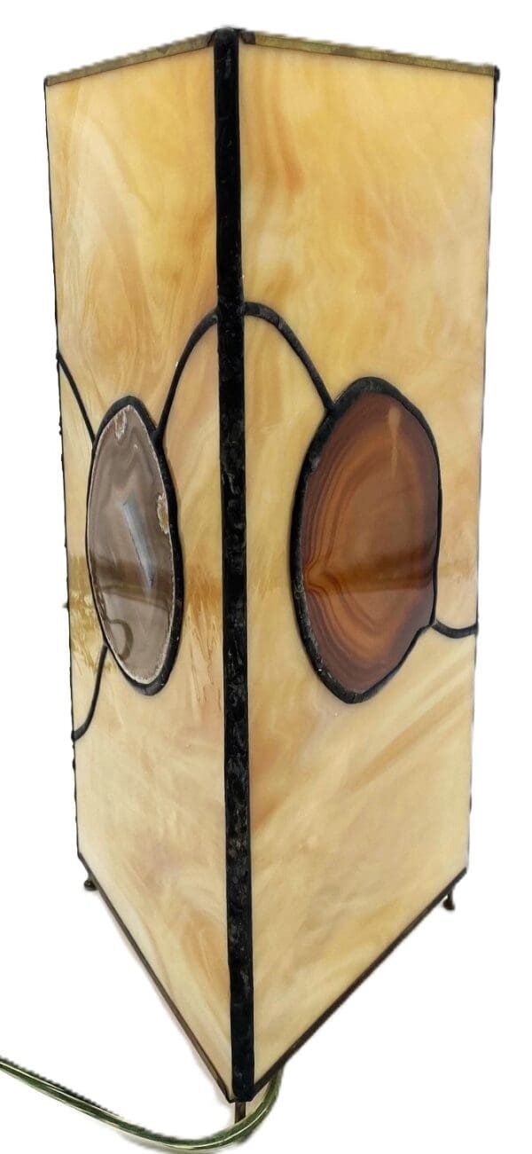 Stained Glass Accent Lamp with Agate - Image 5