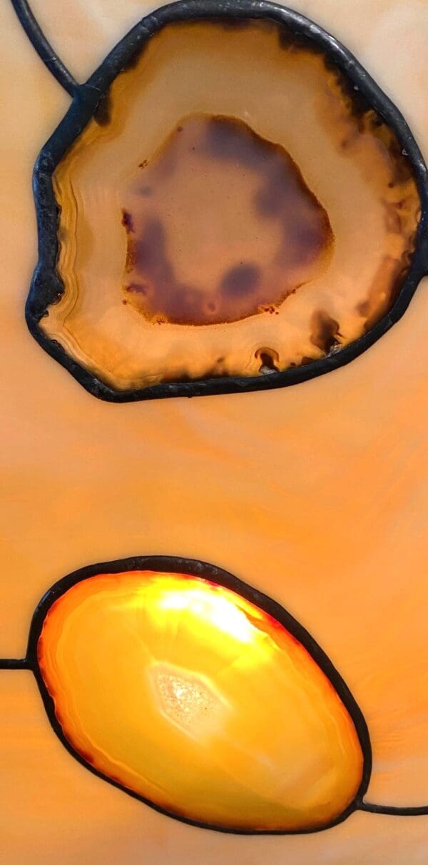 Stained Glass Accent Lamp with Agate - Image 4