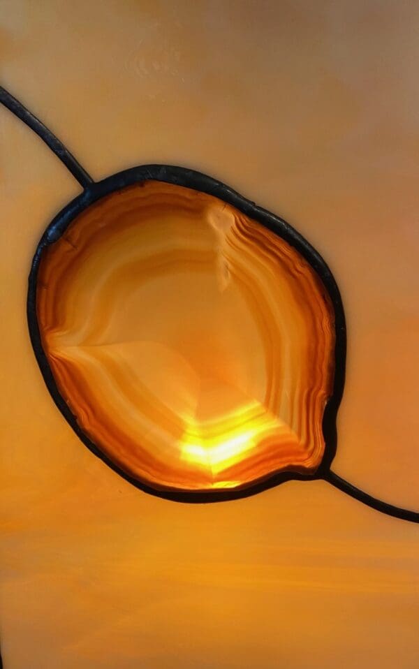 Stained Glass Accent Lamp with Agate - Image 2