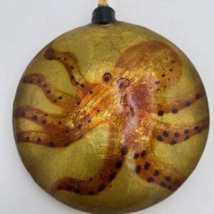 Capiz Shell Ornament with Octopus