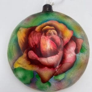 Capiz Shell Ornament with Rose