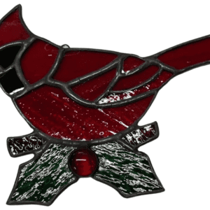 Stained Glass Hanging Cardinal